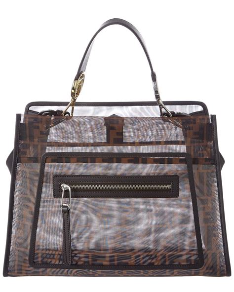 fendi runway translucent check tote|fendi 水桶包.